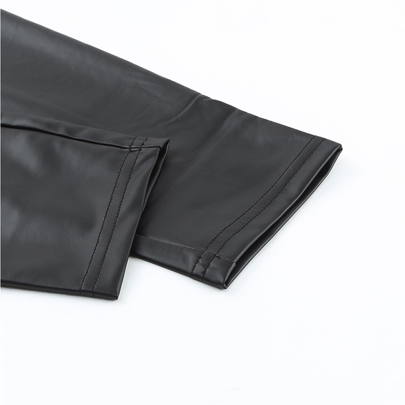🔥🔥Black Faux Leather High Waist Leggings - Picture 5 of 6